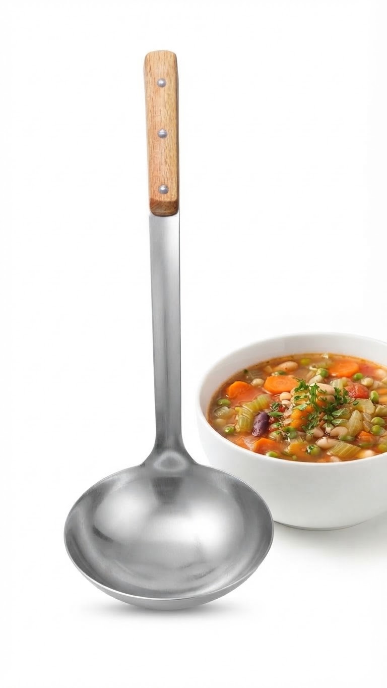 Cucharon para sopa con mango madera