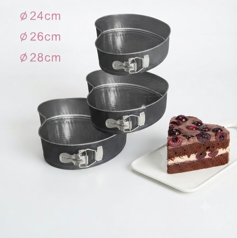 Molde Torta corazón 3 pcs