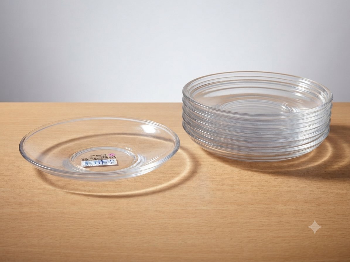 Plato para taza vidrio 6 pcs