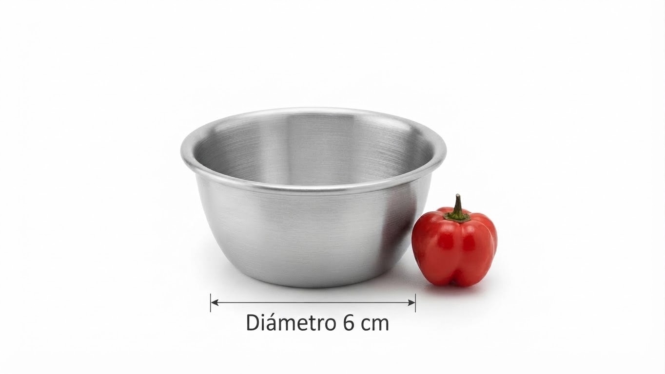 Rocotero acero inox  diámetro 6cm por 6 pcs